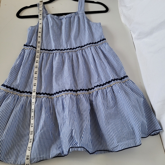 Crew Cuts Girls Summer Dress Size 10 Blue White Tier Cottagecore Preppy Nautical - Picture 9 of 10